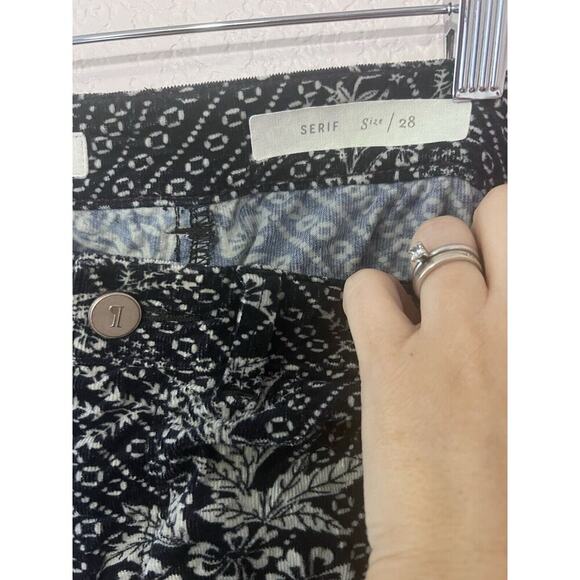 PILCRO AND THE LETTERPRESS Black Funky Corduroy Pants Serif Size 26 Stretchy - Picture 8 of 12
